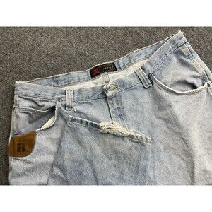 Wrangler Riggs Jeans Men 42x30 Blue Workwear Carpenter Denim Relaxed Fit Light